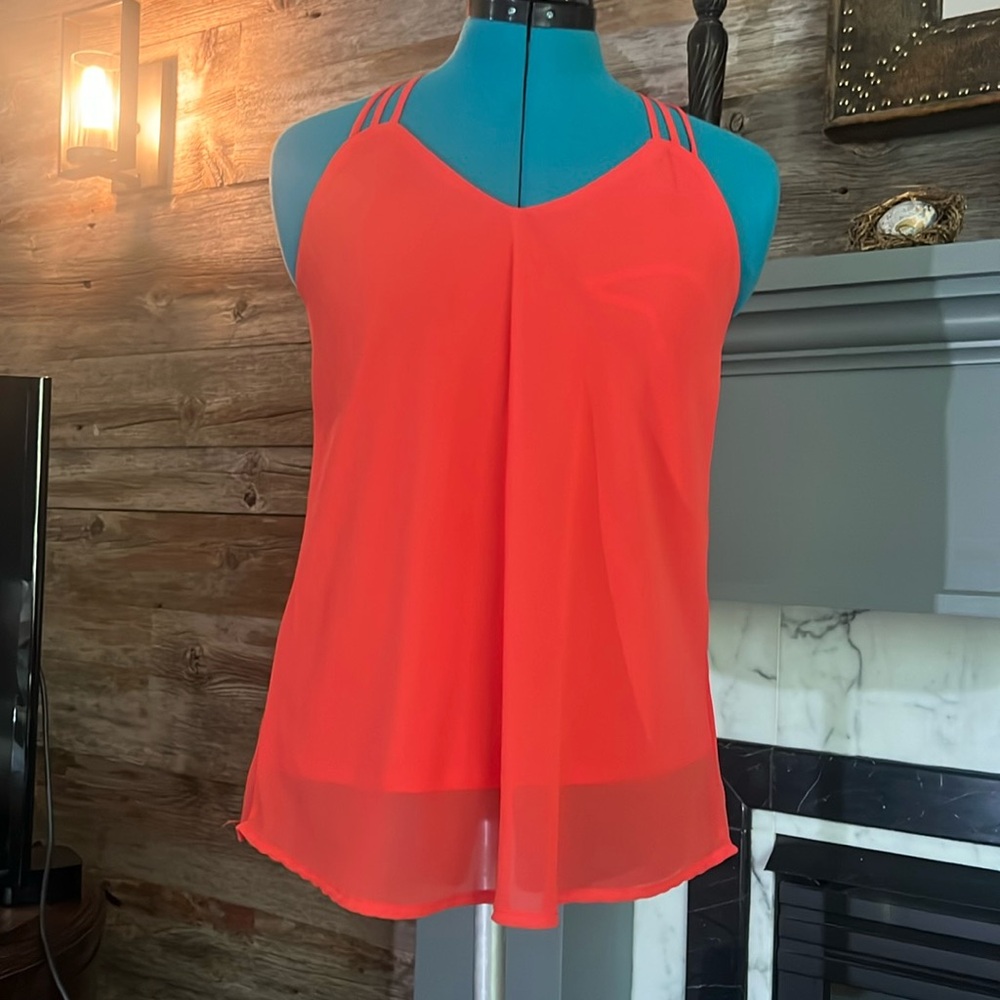 Coral tank top blouse